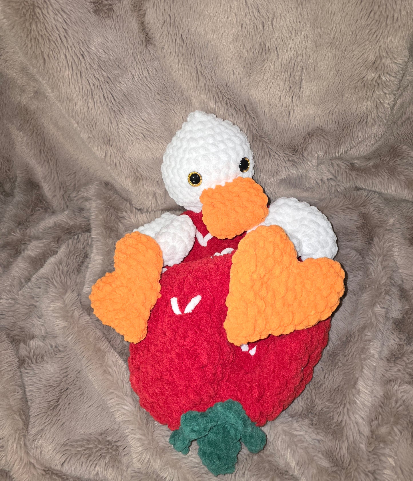 Strawberry duck lovey snuggler