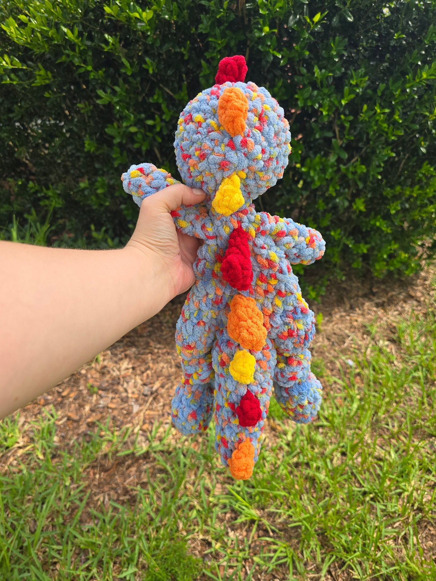 Colorful Dino Crochet Lovey