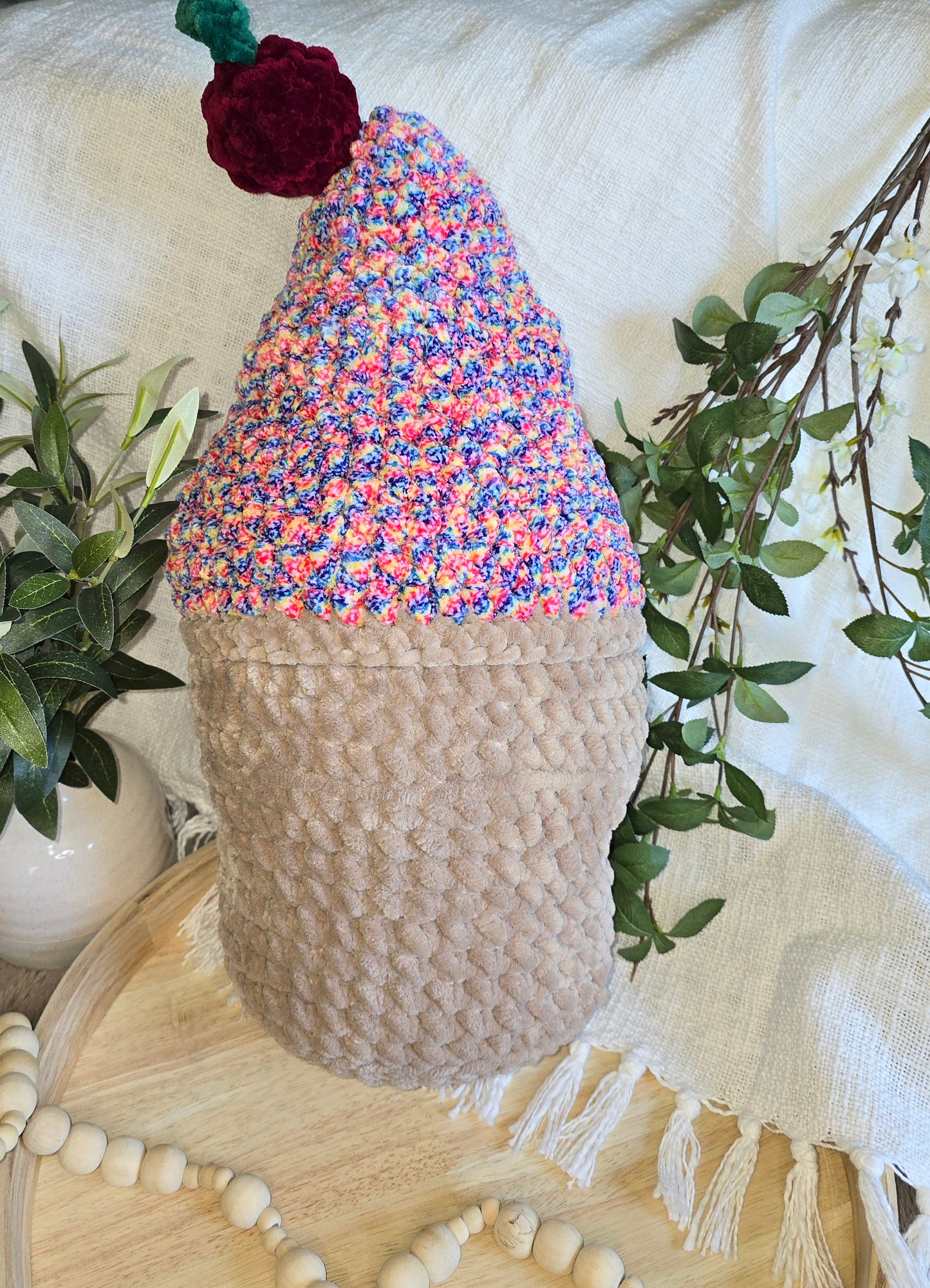 Jumbo Ice Cream Cone Crochet Plushie