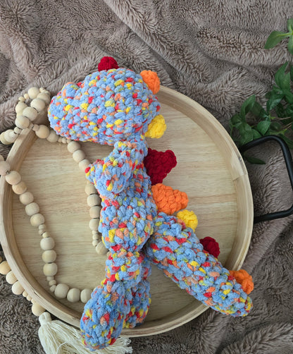 Colorful Dino Crochet Lovey