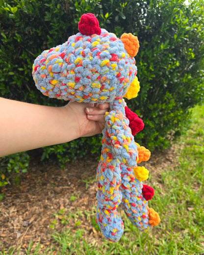 Colorful Dino Crochet Lovey