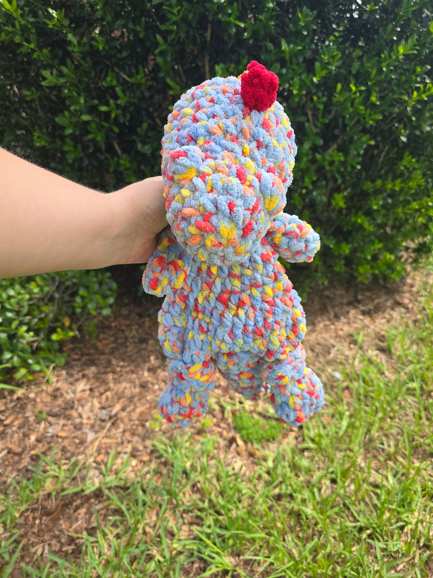 Colorful Dino Crochet Lovey