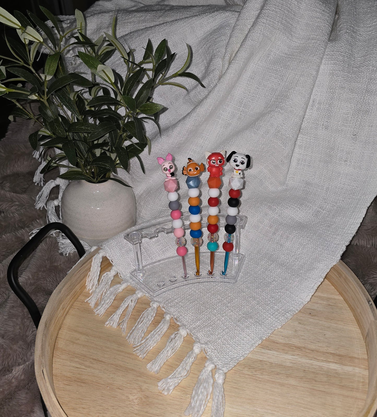 Adorable Character Crochet Hook (Black Spot Dog)