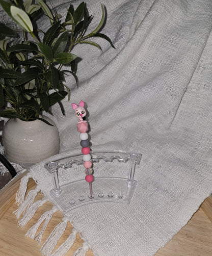 Adorable Character Crochet Hook (Pink Pig)