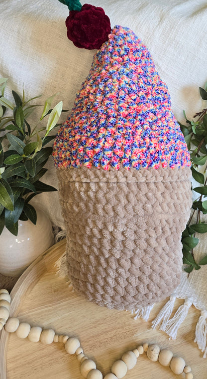 Jumbo Ice Cream Cone Crochet Plushie