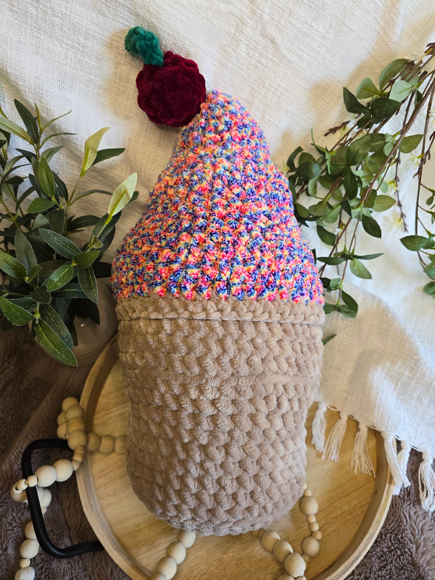 Jumbo Ice Cream Cone Crochet Plushie