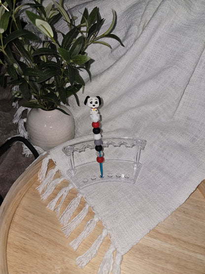 Adorable Character Crochet Hook (Black Spot Dog)